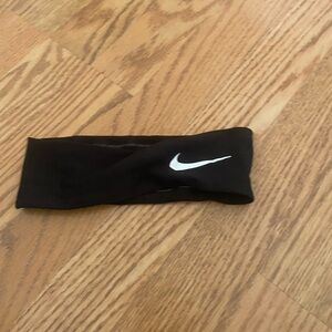 Nike Black Sports Headband with White Logo